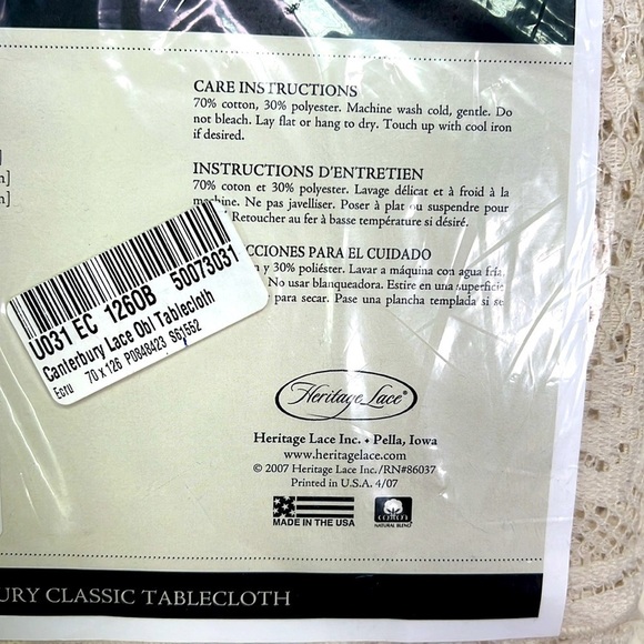 New in Package Vintage Heritage Lace Tablecoth - Picture 4 of 6